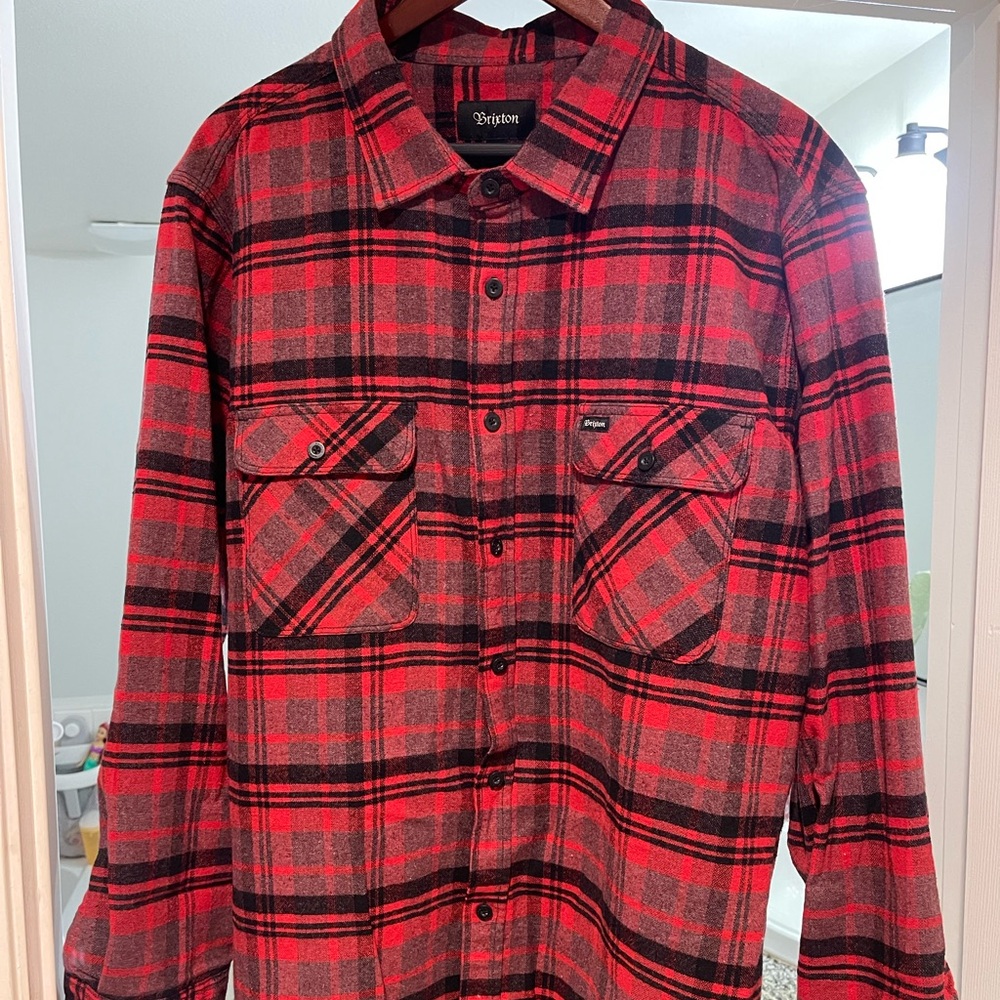 Brixton Red and Black Plaid Shirt